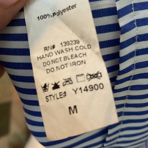 DO+BE Women’s Blue/White Pin Striped 3/4 Bell Sleeve Mini Dress. Size M - Picture 7 of 7